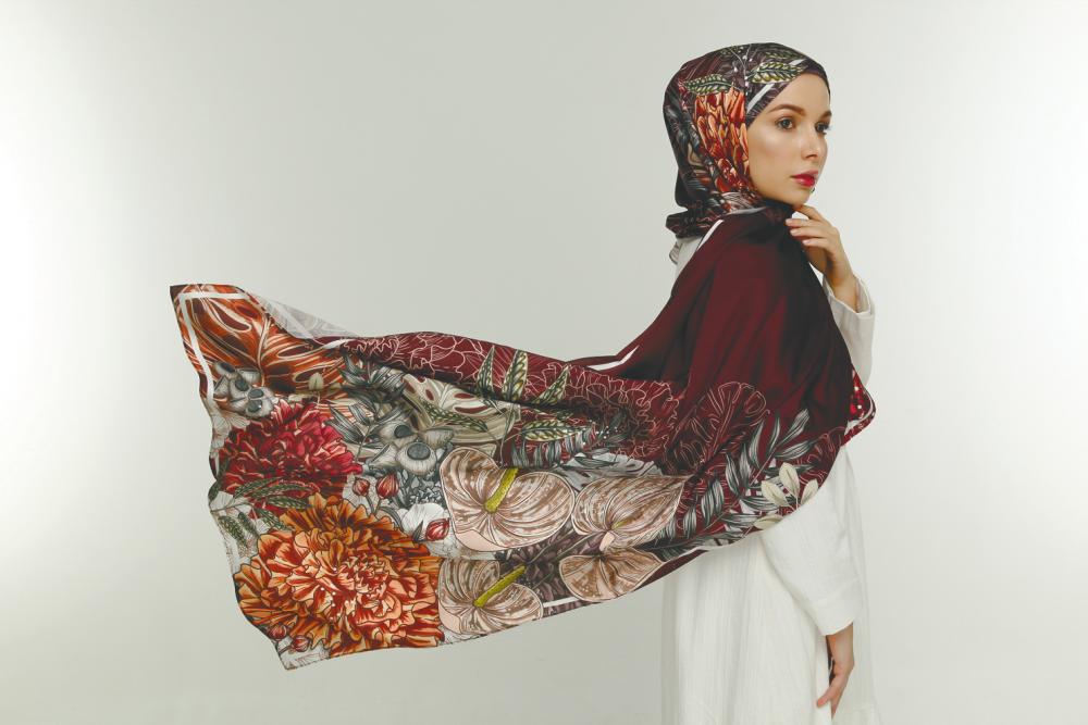 $!A beautiful floral design printed on a soft silk satin and it’s made by Amira Salehin