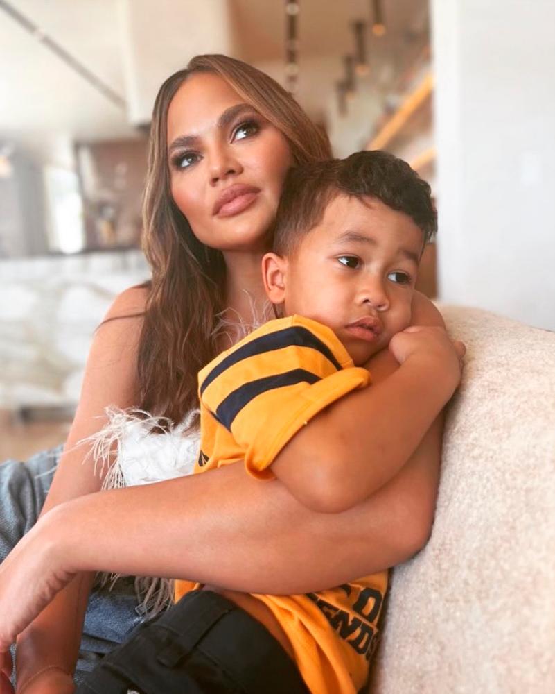 Chrissy Teigen pictured here with her young son Miles. – Instagram