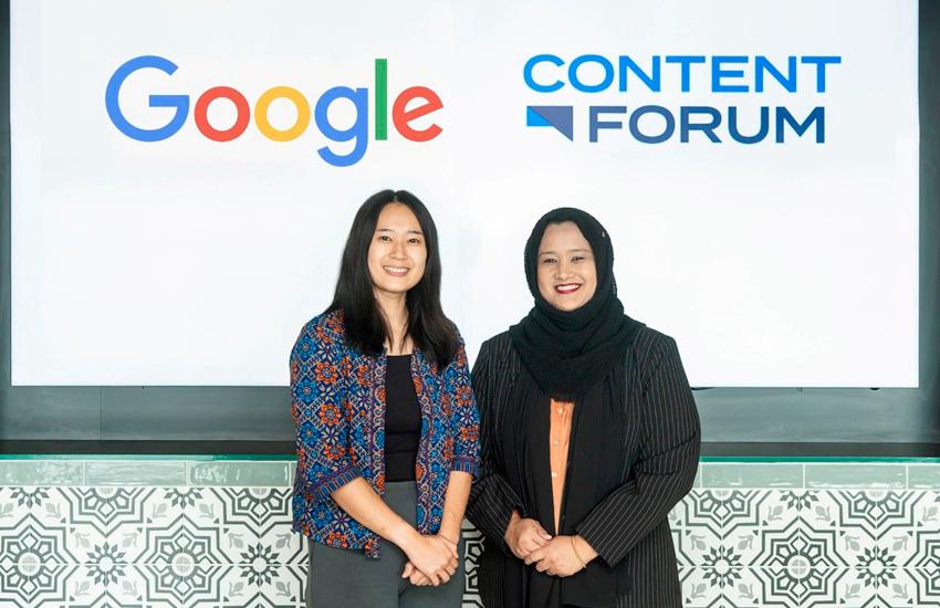$!Google government affairs and public policy manager for Malaysia and Indonesia Arianne Santoso (left) and Content Forum CEO Mediha Mahmood commemorate the onboarding of Content Forum into its Google and YouTube Priority Flagger Programs.