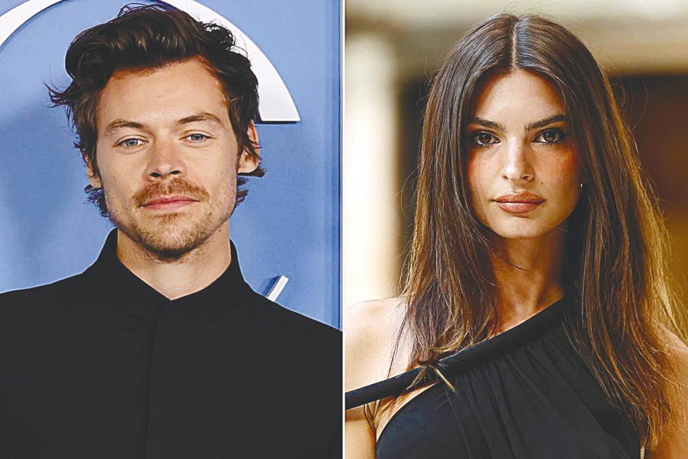Harry Styles (left) and Emily Ratajkowski were spotted kissing in Tokyo. – People