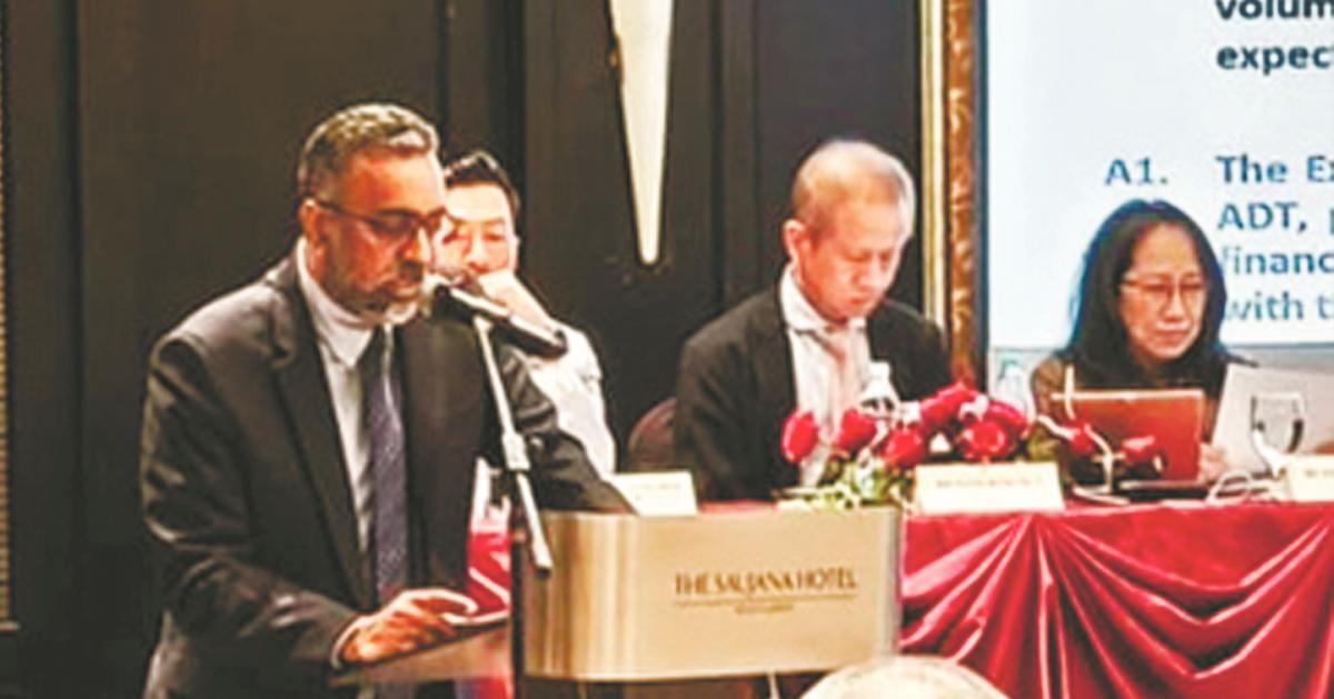 Lyndon speaking at a press conference after WCE Holdings’ AGM today.