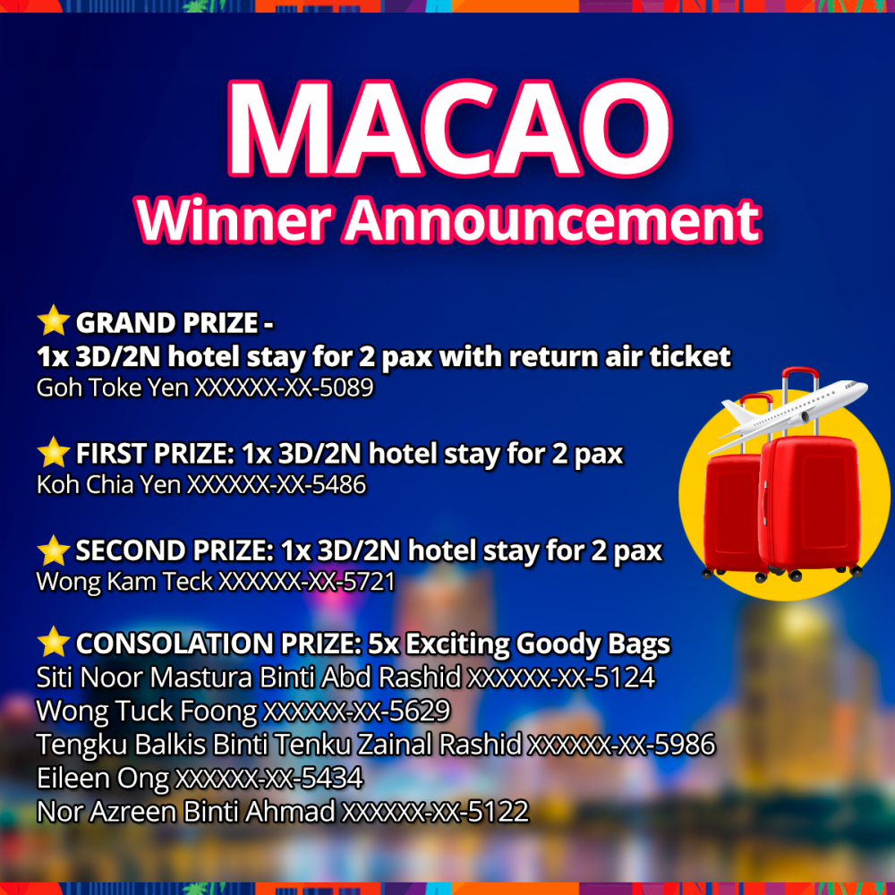 It’s time to Feel The Love In Macao Contest Winners