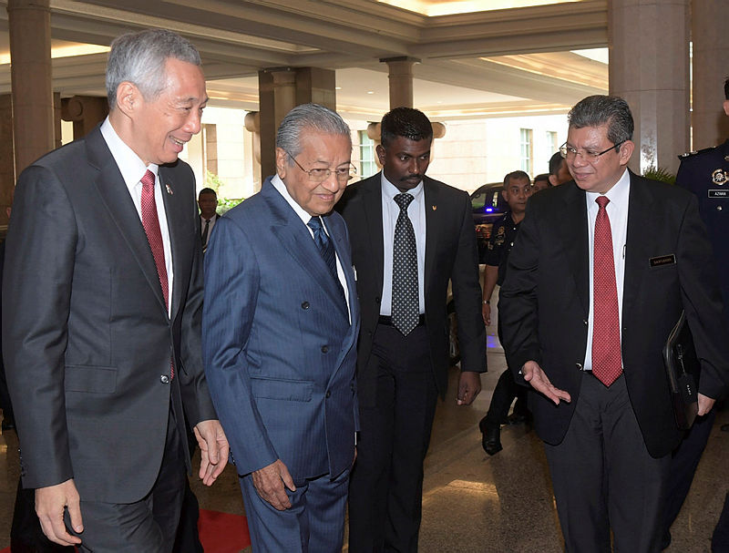 From left: Singapore PM Lee Hsien Loong, Tun Dr Mahathir Mohamad and Foreign Minister Saifuddin Abdullah during the 9th Malaysia-Singapore Leaders’ Retreat, on April 9, 2019. — Bernama