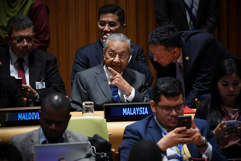 Prime Minister Tun Dr Mahathir Mohamad, at the United Nations General Assembly (UNGA), on Sept 26, 2019. — Bernama