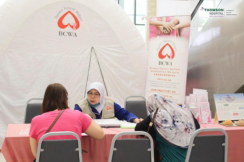 Breast Cancer Welfare Association (BCWA) booth at Thomson Hospital Pink October Event.