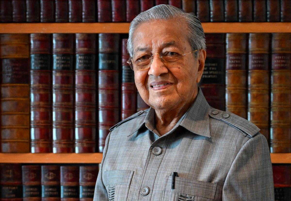 This picture taken on May 5, 2025 shows Malaysia’s former prime minister Mahathir Mohamad posing for a picture at his office in Putrajaya. AFPpix