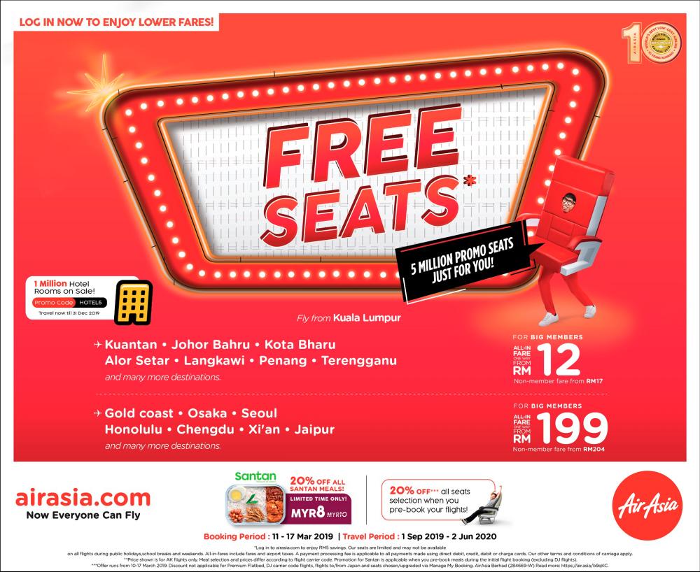 AirAsia offers 5 million promo seats