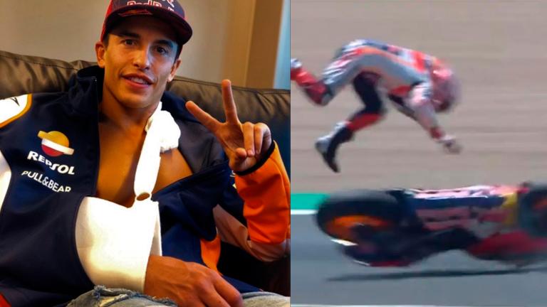 (video) Marquez in bid to beat medical odds and race in Jerez with broken arm