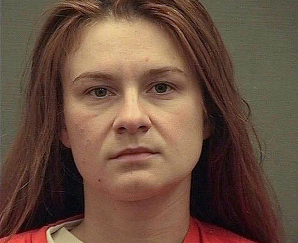 Maria Butina appears in a police booking photograph released by the Alexandria Sheriff’s Office in Alexandria — Reuters