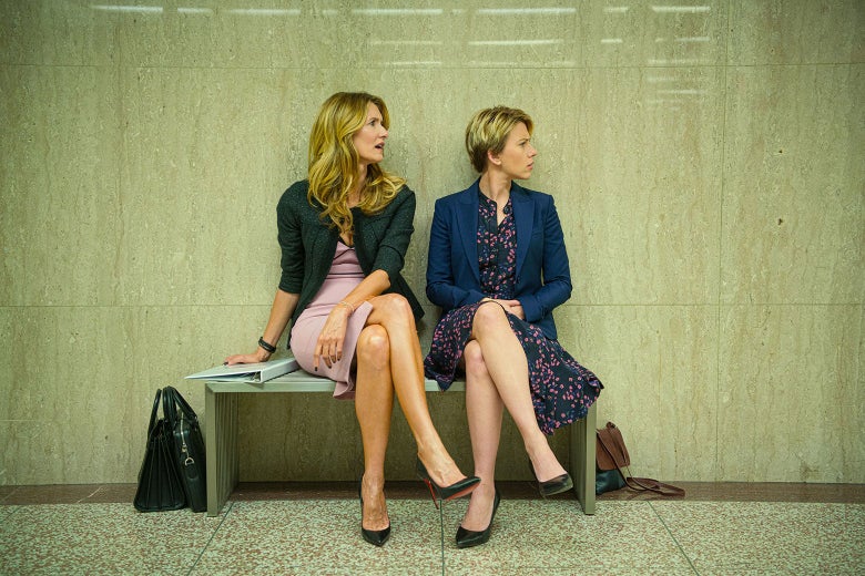 Laura Dern (left) and Scarlett Johansson star in ‘Marriage Story’.