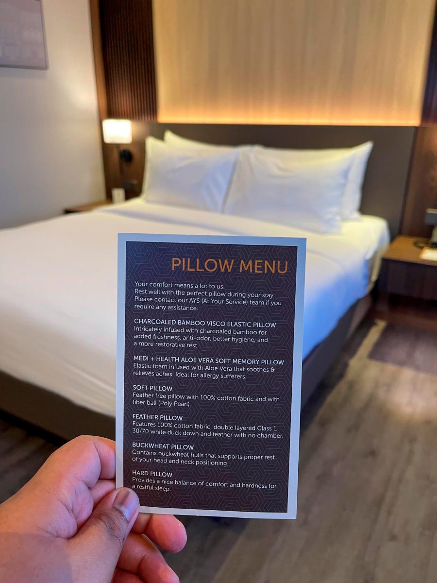 Marriott’s pillow menu. — PIC FROM MARRIOTT $!Marriott’s pillow menu. — PIC FROM MARRIOTT