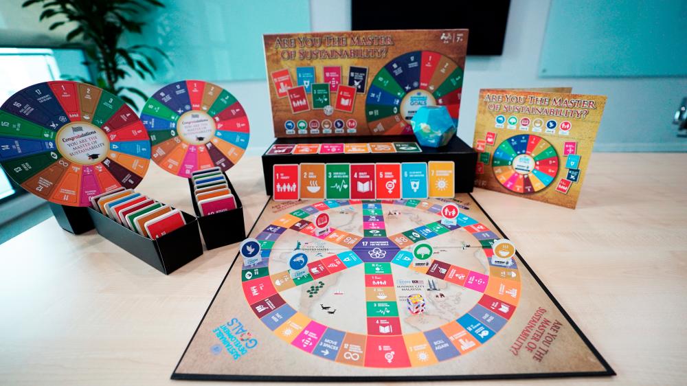 The Are You the Master of Sustainability? board game.