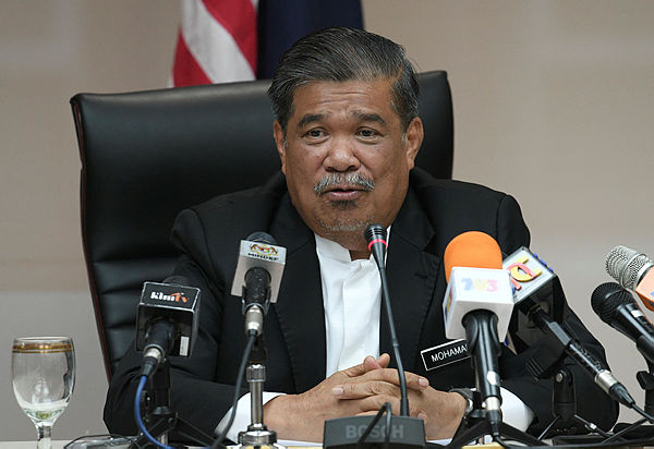 Defense Minister Mohamad Sabu speaks at a press conference at the Ministry of Defence on April 19, 2019. — Bernama
