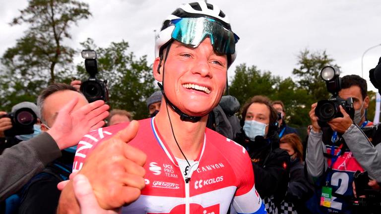 Van der Poel powers to solo stage win as Pogacar extends Tirreno lead