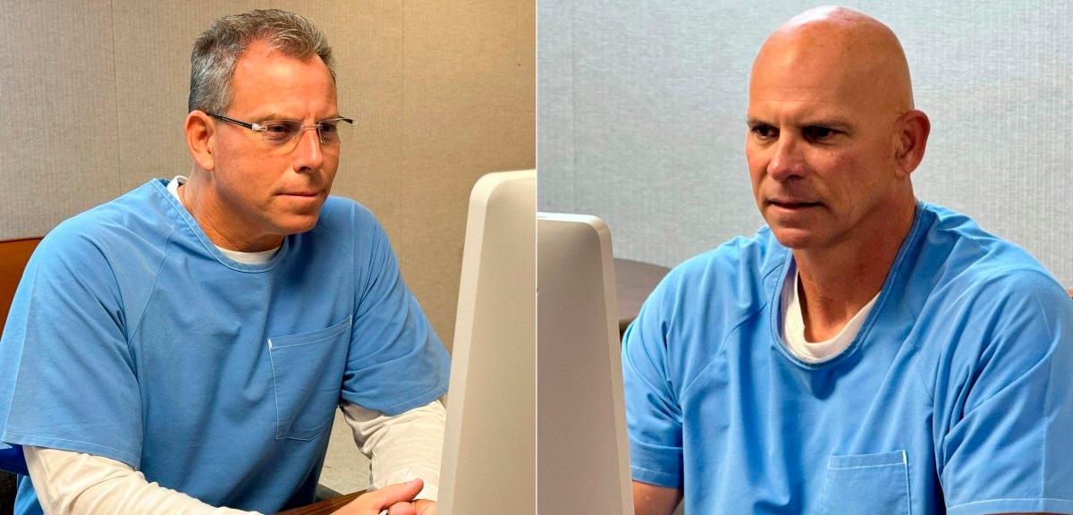 (COMBO) This combination of handout photos released by the California Department of Corrections shows Erik Menendez (L) and Lyle Menendez. - AFP PHOTO / HANDOUT / CALIFORNIA DEPARTMENT OF CORRECTIONS