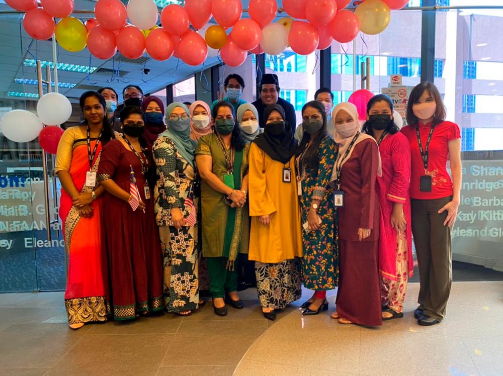 $!BERJAYA TVET College staff posing for a picture to commemorate the event.