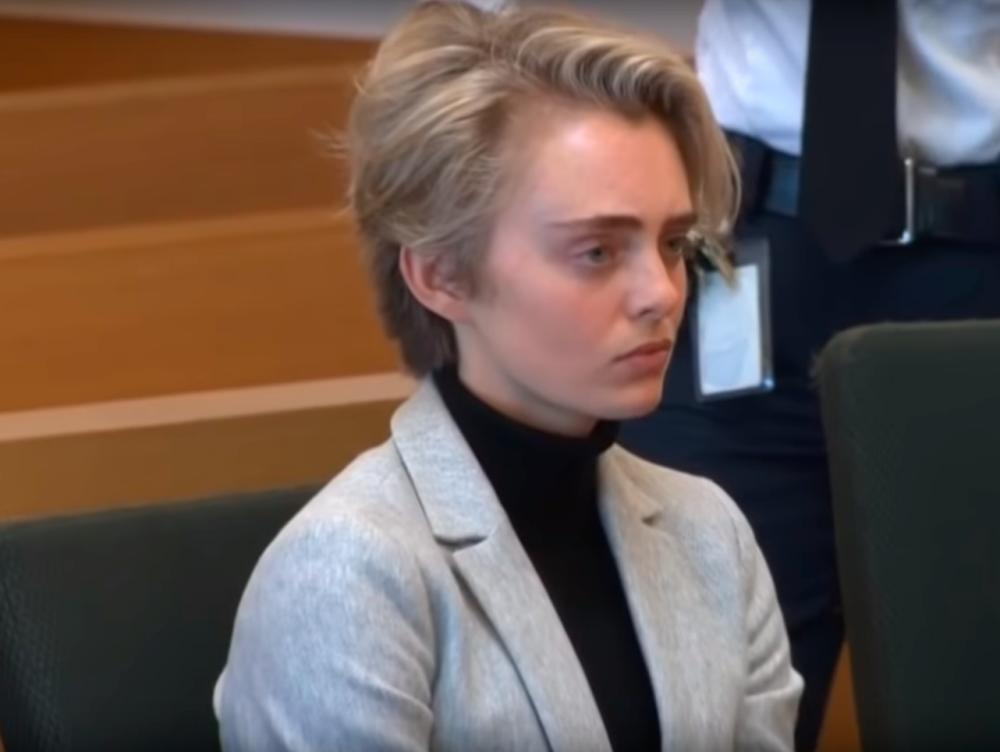 A screenshot of Michelle Carter during her trial.