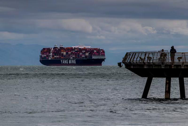 A cargo ship full of containers is seen at the port of Oakland as trade tensions escalate over U.S. tariffs, in Oakland, California - REUTERSpix