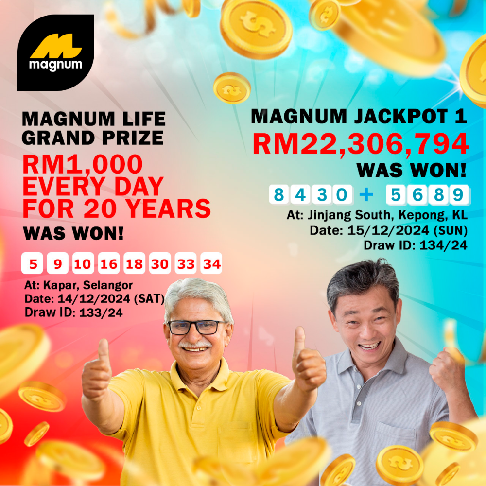 Magnum’s Lucky Pick tickets see two individuals strike over RM29 million in winnings