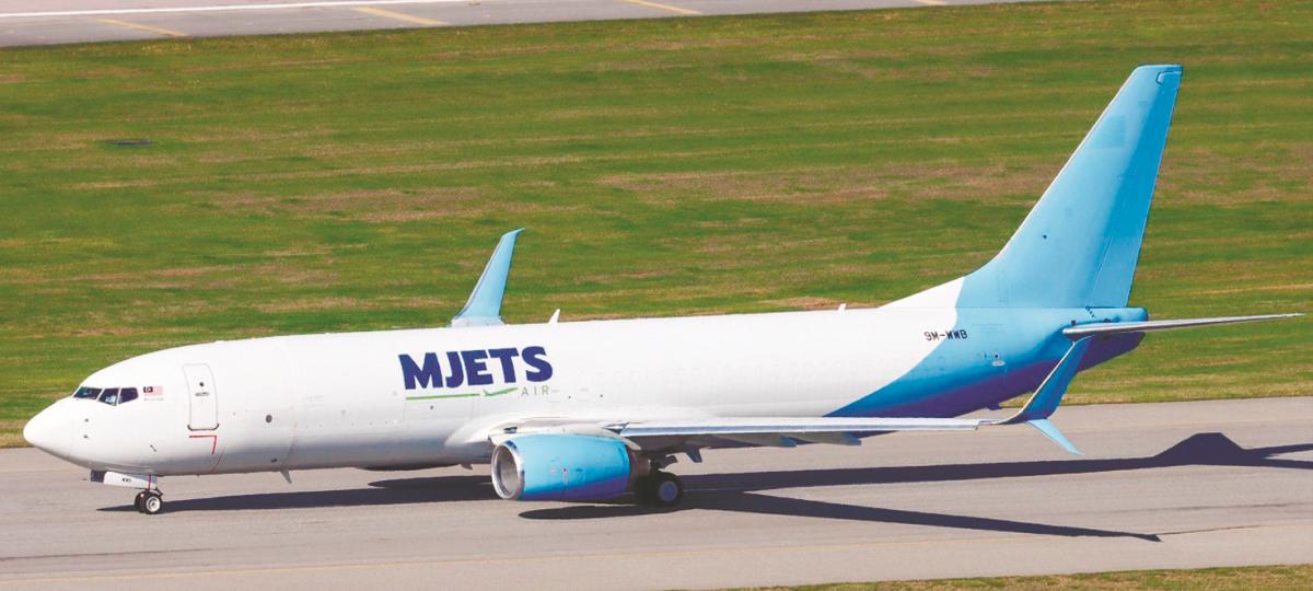 A Boeing 737 freigher belonging to MJets Air, the air freight arm of MMAG group.