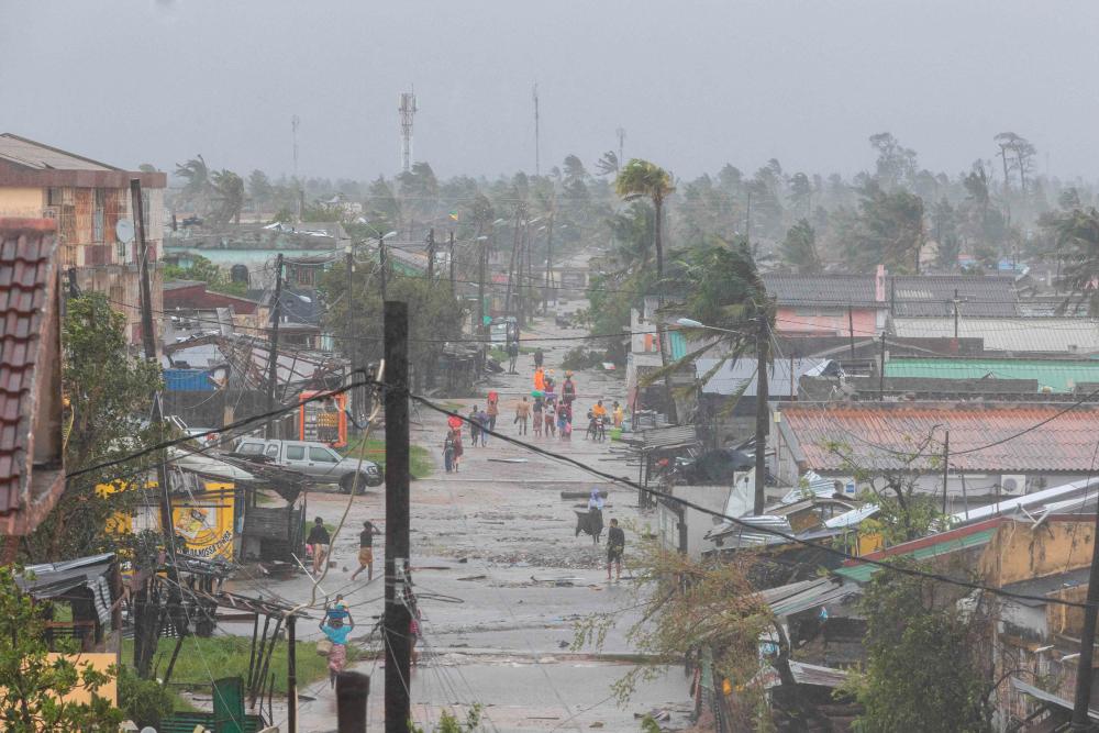 This handout photograph taken and distributed by UNICEF on March 12, 2023 shows a general view after Cyclone Freddy Hit the city of Quelimane, in Zambezia Province, causing severe damage to infrastructures, trees, power, and communication/AFPPix