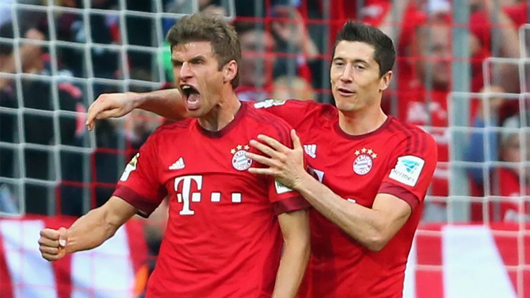 Thomas Muller (left) and Robert Lewandowski.