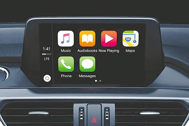 $!Mazda Connect Infotainment, shown with Apple Carplay and Android Auto feature.