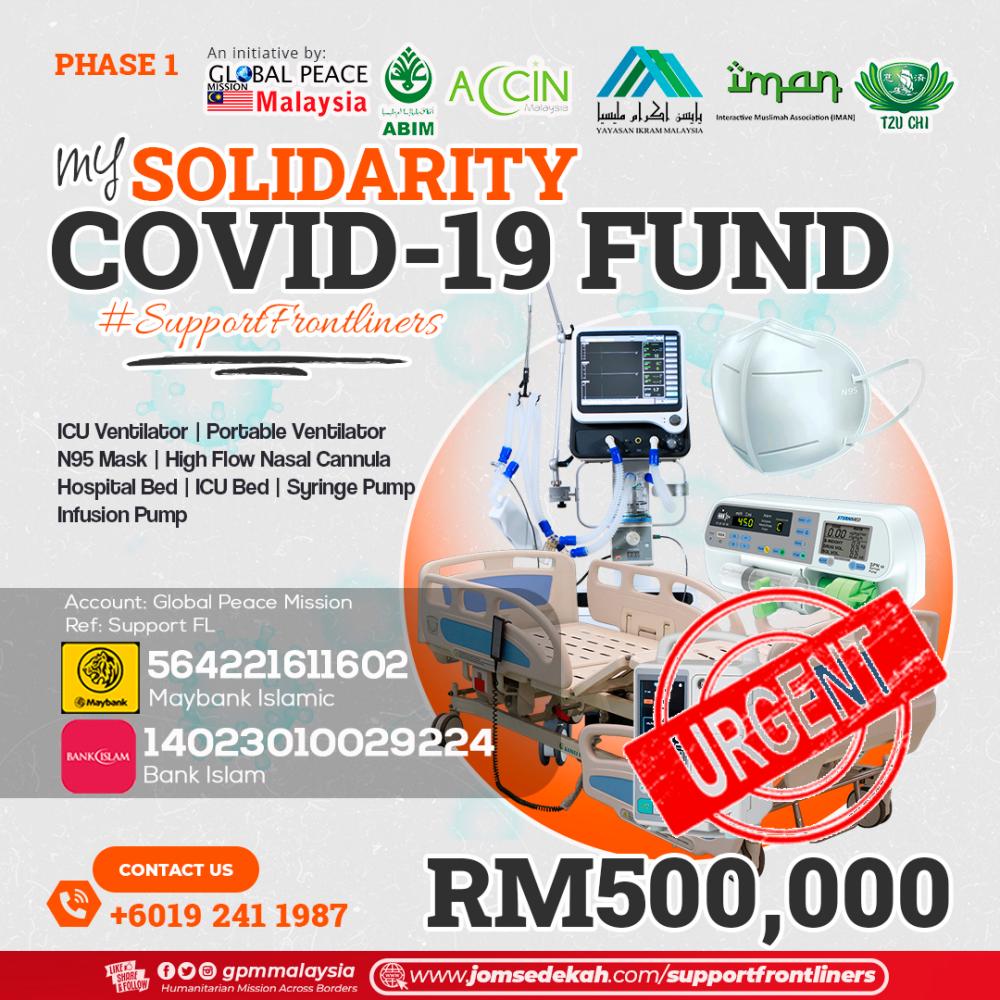 My Solidarity Covid-19 Fund untuk membantu barisan hadapan kesihatan negara