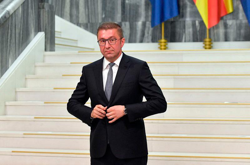 North Macedonia’s Prime Minister-elected and VMRO-DPMNE’s party leader Hristijan Mickoski stands for a photo after the parliament elected the new government, in the parliament building in Skopje, on June 23, 2024. North Macedonia’s parliament has approved a new conservative government late on June 23 proposed by a center-right party that won May’s national elections. - AFPpix