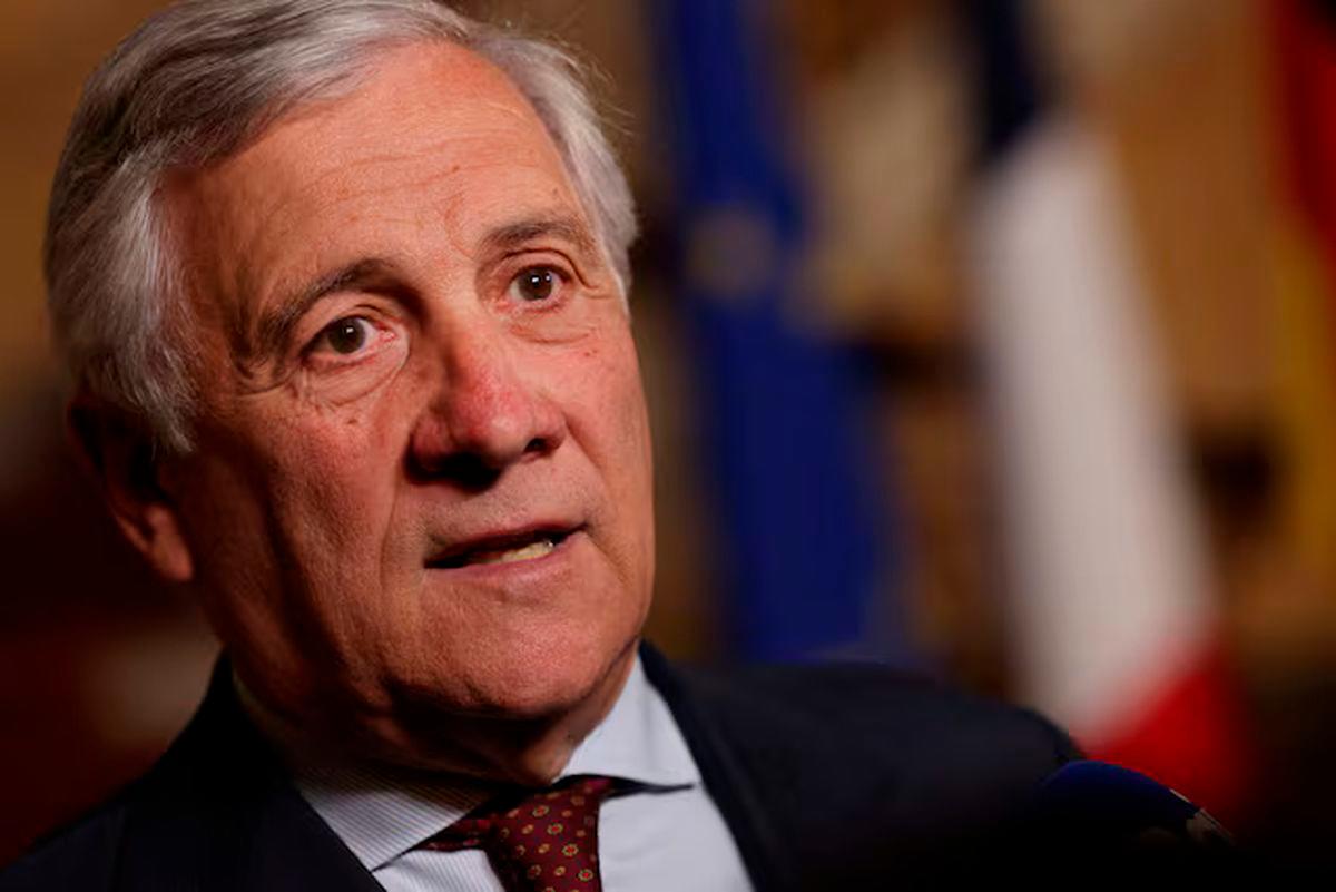 Italy’s Minister of Foreign Affairs Antonio Tajani speaks to the press following talks of the “Weimar+” group focused on Ukraine and the future of European security at Lancaster House in London, on May 12, 2025. ADRIAN DENNIS/Pool via REUTERS/File Photo
