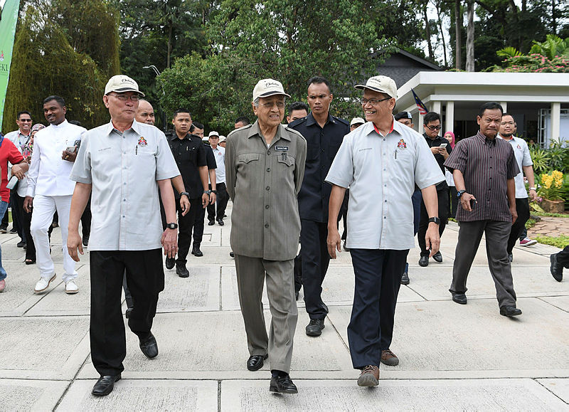 Prime Minister Tun Dr Mahathir Mohamad at the Perdana Botanical Gardens, on Aug 30, 2019. — Bernama
