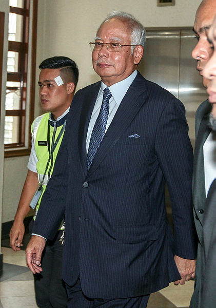 Former Prime Minister Datuk Seri Najib Abdul Razak appears at the Kuala Lumpur High Court to face additional charges of money laundering on Jan 28, 2019. — BBXpress