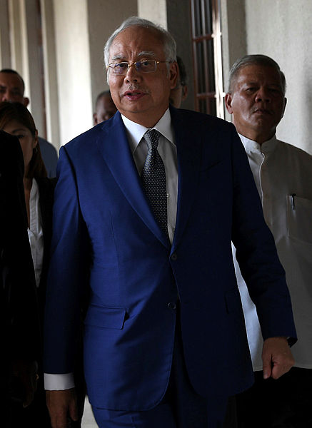 Former prime minister Datuk Seri Najib Abdul Razak was re-charged on three counts involving money laundering amounting to RM47m at the sessions court on Feb 8, 2019. — Bernama