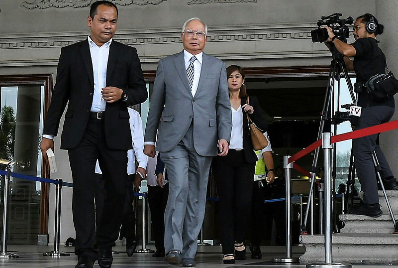 Najib arrives for his trial at the High Court, on April 16, 2019. — Bernama