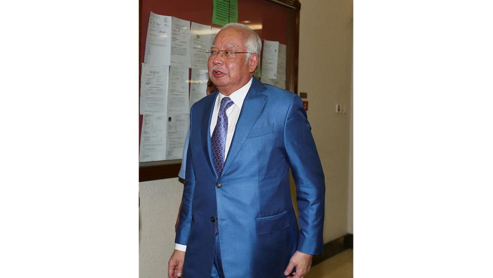 Former Prime Minister Datuk Seri Najib Tun Razak at the Kuala Lumpur High Court today.