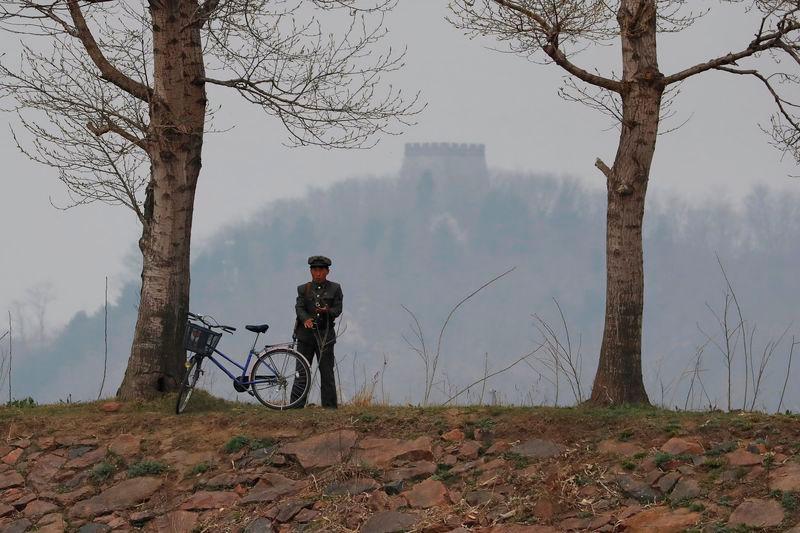 A North Korean soldier keeps watch at the Yalu River in Sinuiju, North Korea, which borders Dandong in China’s Liaoning province - REUTERSpix