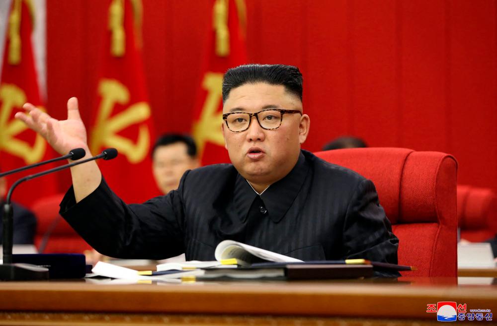 This picture taken on June 15, 2021 and released from North Korea’s official Korean Central News Agency (KCNA) on June 16 shows North Korean leader Kim Jong Un attending the 3rd Plenary Meeting of the 8th Central Committee of the Workers’ Party of Korea in Pyongyang. -AFP PHOTO/KCNA VIA KNS