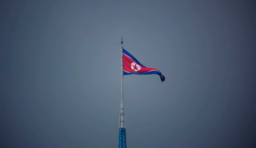 A North Korean flag flutters at the propaganda village of Gijungdong in North Korea, in this picture taken near the truce village of Panmunjom inside the demilitarized zone (DMZ) separating the two Koreas, South Korea, July 19, 2022. REUTERSPIX