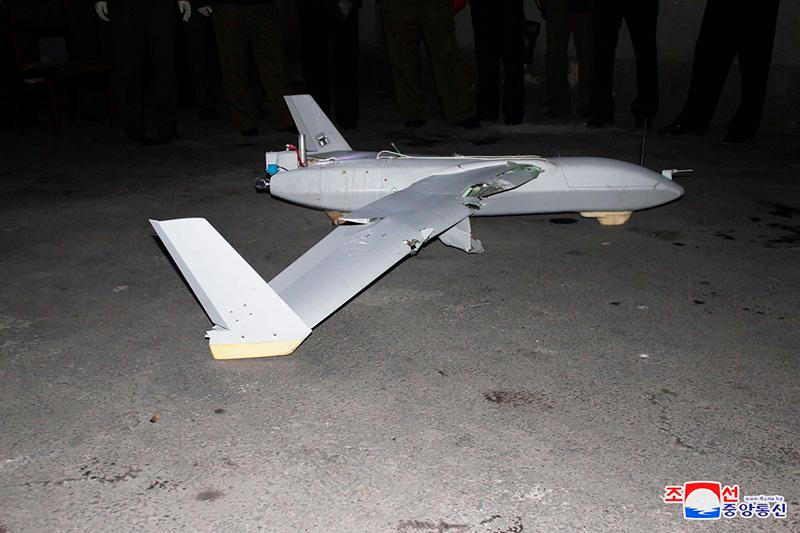 This undated picture released from North Korea's official Korean Central News Agency (KCNA) via KNS on October 19, 2024 shows what is claimed to be a recovered South Korean drone, at an undisclosed location in North Korea. - KCNA VIA KNS / AFP / REPUBLIC OF KOREA OUT