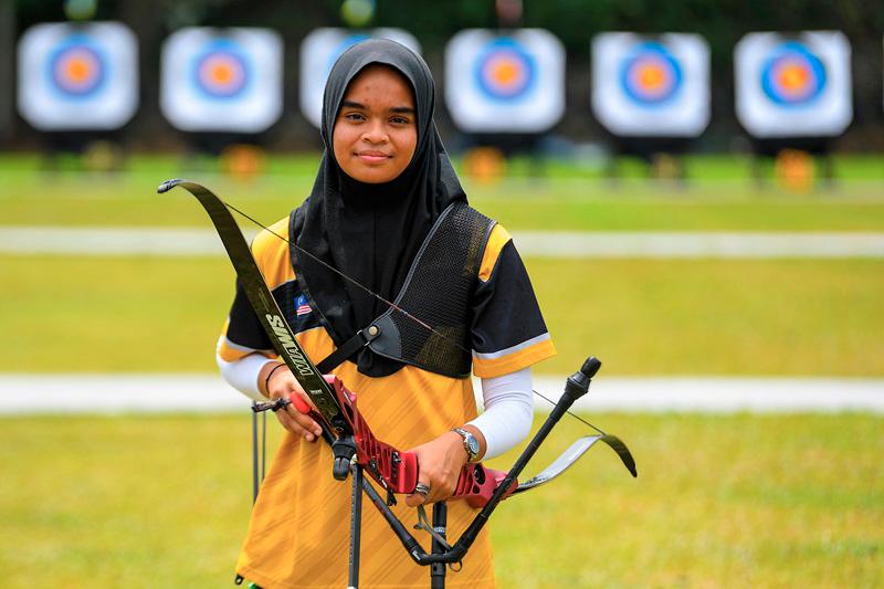National recurve archer, Ariana Nur Dania Mohamad Zairi. - BERNAMApix