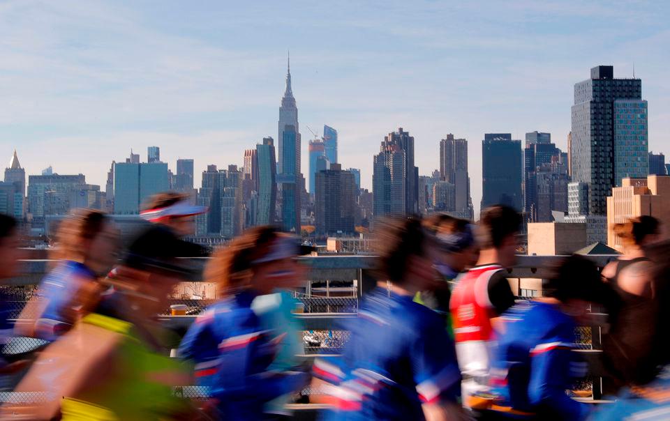 November 4, 2018 General view of the New York skyline as competitors run past during the marathon REUTERSpix