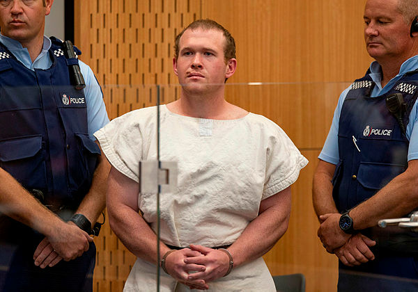 Brenton Tarrant the alleged shooter of the Christchurch mosque attacks, as he stands in the dock at the Christchurch District Court, New Zealand March 16, 2019. — AFP