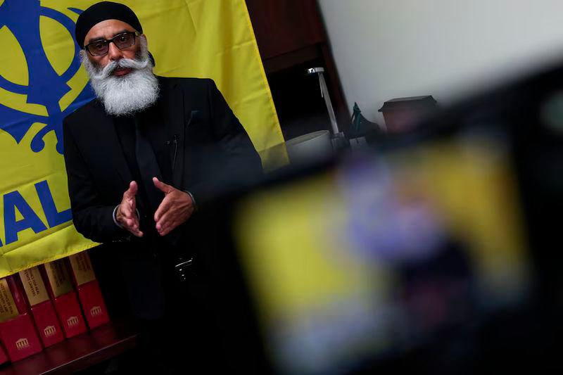 Gurpatwant Singh Pannun, a 56-year-old dual U.S.-Canadian citizen, speaks during an interview in New York City - REUTERSpix