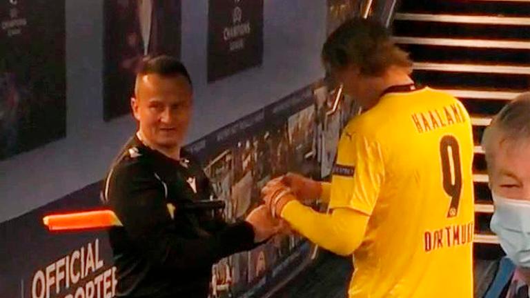 Linesman supported noble cause with Haaland autograph move