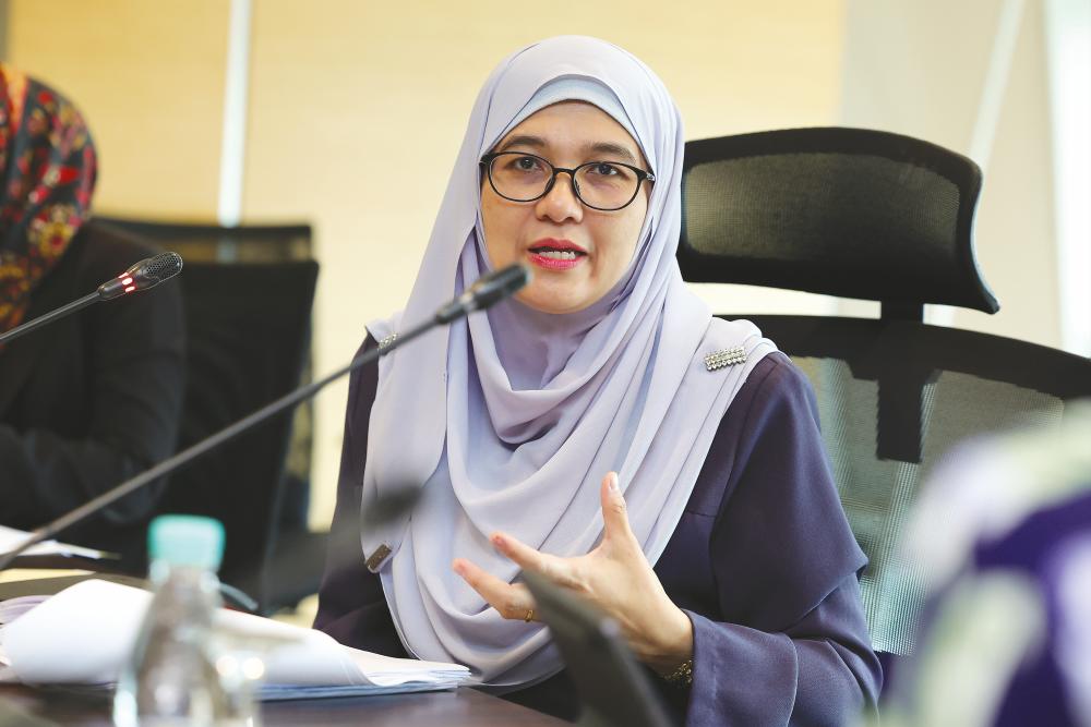Zuaida speaking during the interview. She says digital adoption among businesses in the country is accelerating, although it is still low among SMEs. – BERNAMAPIC