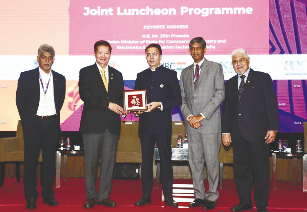 From left: Gobalakrishnan, KSI Strategic Institute for Asia Pacific president and Asean Economic Club chairman Tan Sri Michael Yeoh, Prasada, Indian Hi