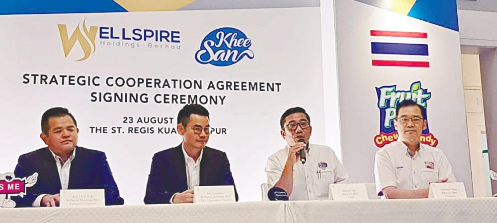 From left: Wellspire Holdings Bhd executive director Kua Chin Teck, CEO and executive director Mo Guopiao, Tan and Khee San Bhd deputy CEO Steven Ng Chee Keong during the press conference.