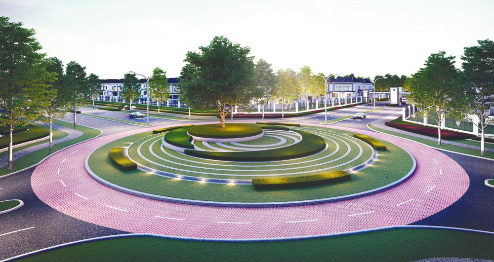 Illustration of the signature roundabout at Eco Botanic 2 in Iskandar Malaysia. – EcoWorld website pix