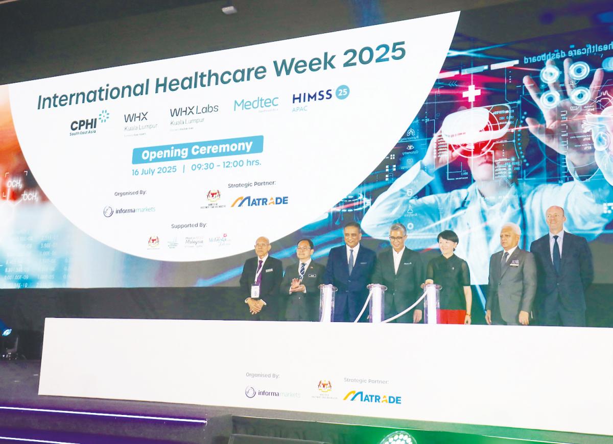 Investment, Trade and Industry Minister Tengku Datuk Seri Zafrul Abdul Aziz (centre) opening International Healthcare Week 2025 at the Malaysia International Trade and Exhibition Centre in Kuala Lumpur on Wednesday. The event reflects a unified effort to position Malaysia as a regional leader in healthcare trade.