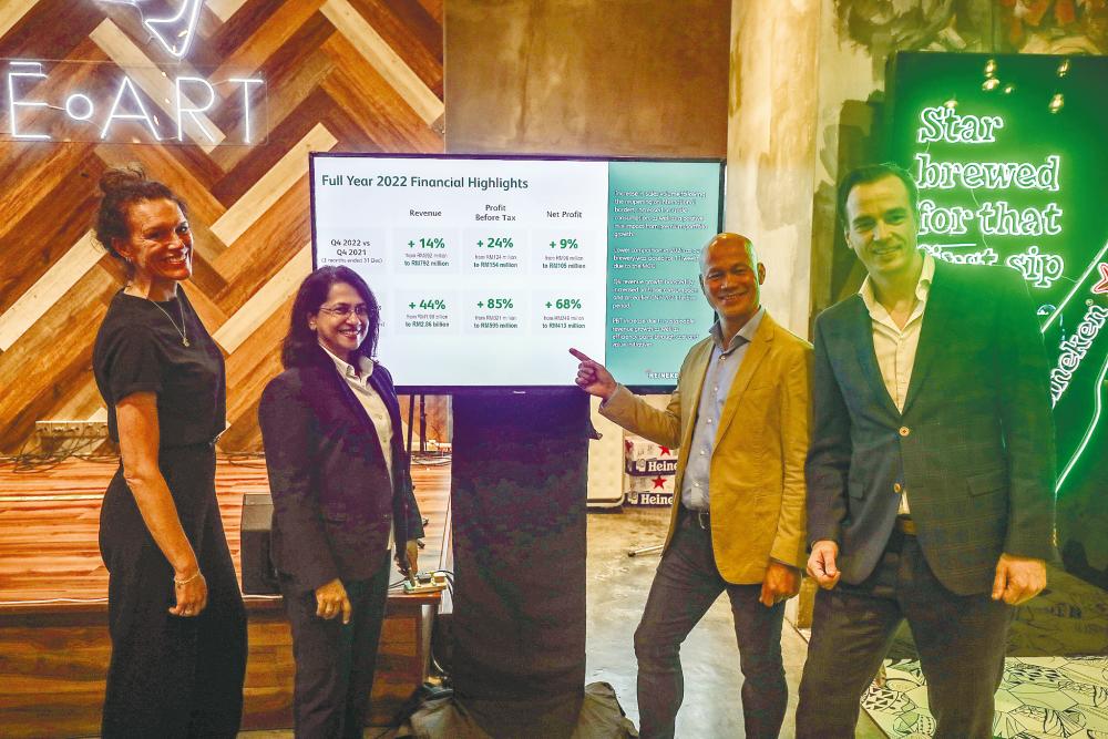 From left: Heineken Malaysia marketing director Willemijn Sneep, corporate affairs and legal director Renuka Indrarajah, Roland and Folkerts.